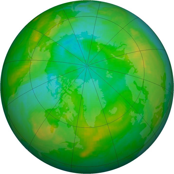 Arctic ozone map for 09 August 1982